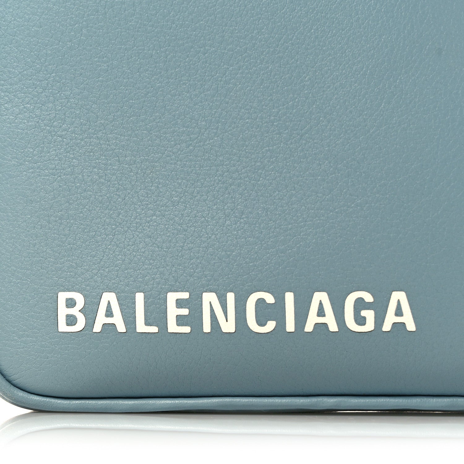 Balenciaga Shiny Day Calfskin Logo M Triangle Pouch Grey Blue White 8 of 11
