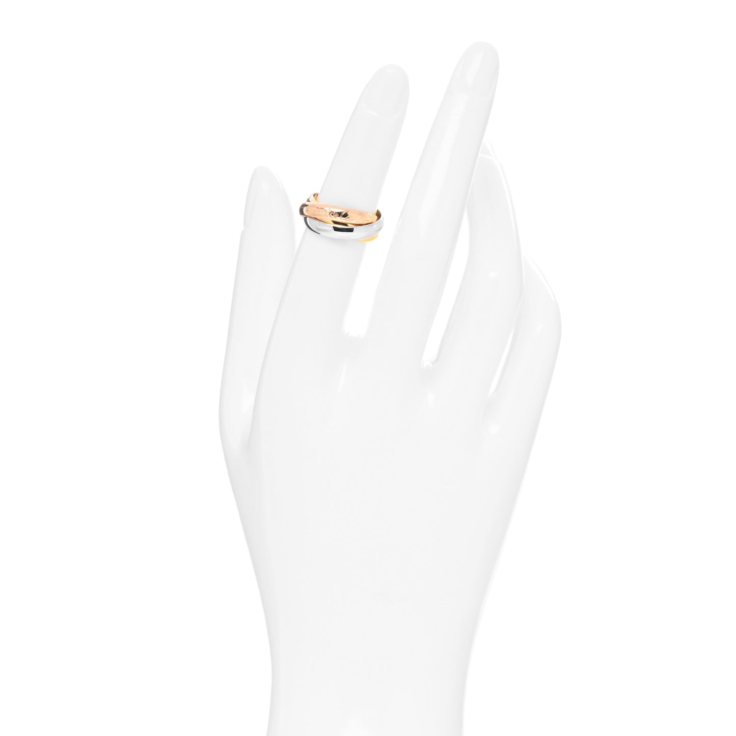 18K Pink Yellow White Gold Classic Les Must De Cartier Trinity Ring 49 4.75