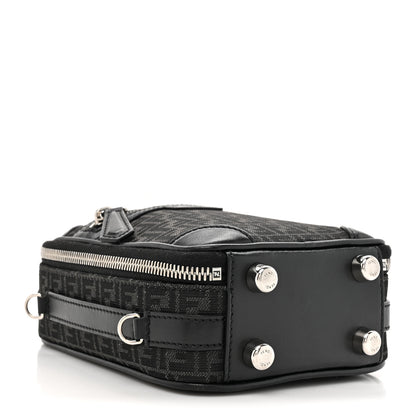 Fendi Recycled Fabric Jacquard Vitello Astro Micro FF Mini Trolley Bag Asfalto Black 4 of 11