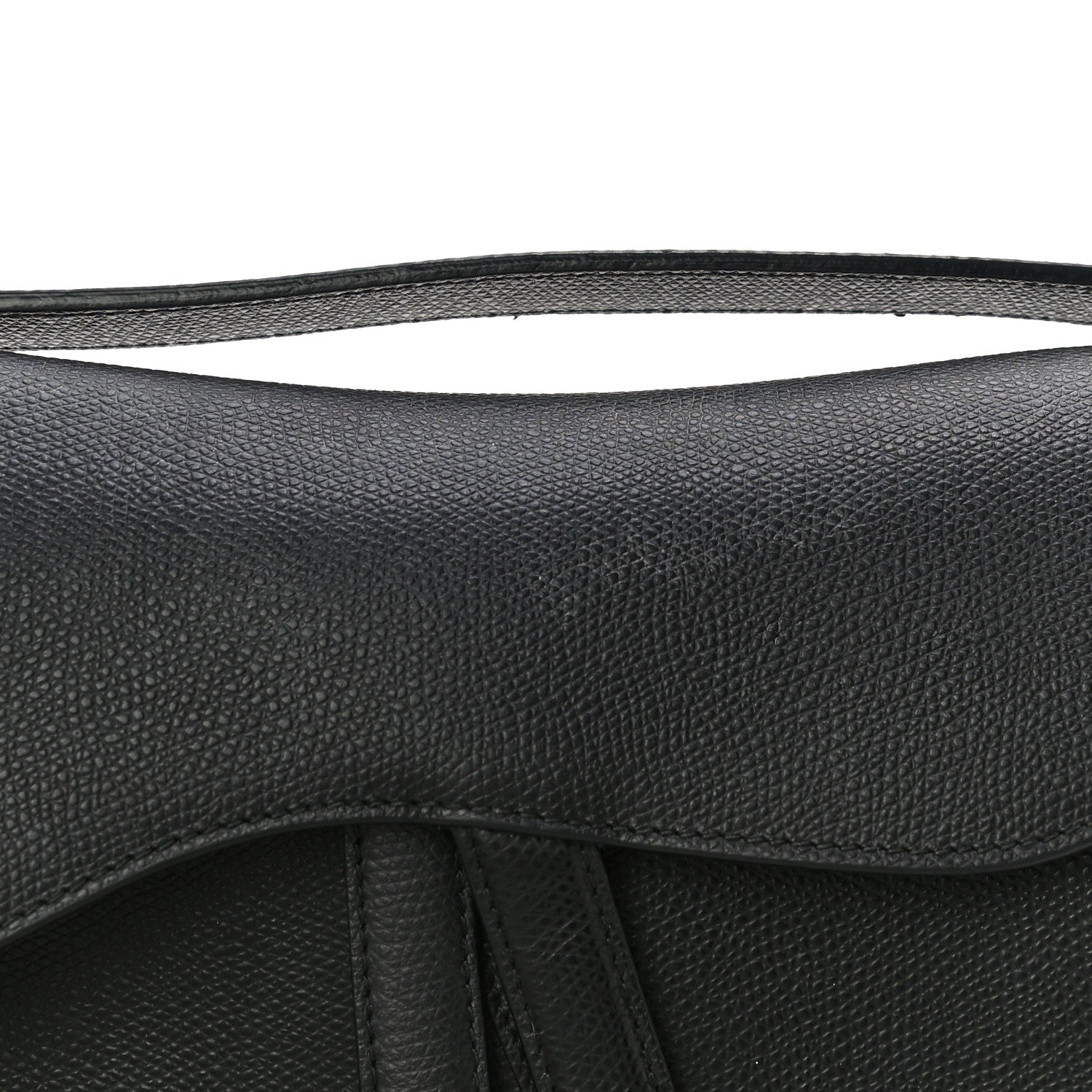 Christian Dior Grained Calfskin Saddle Bag Black 13 of 17