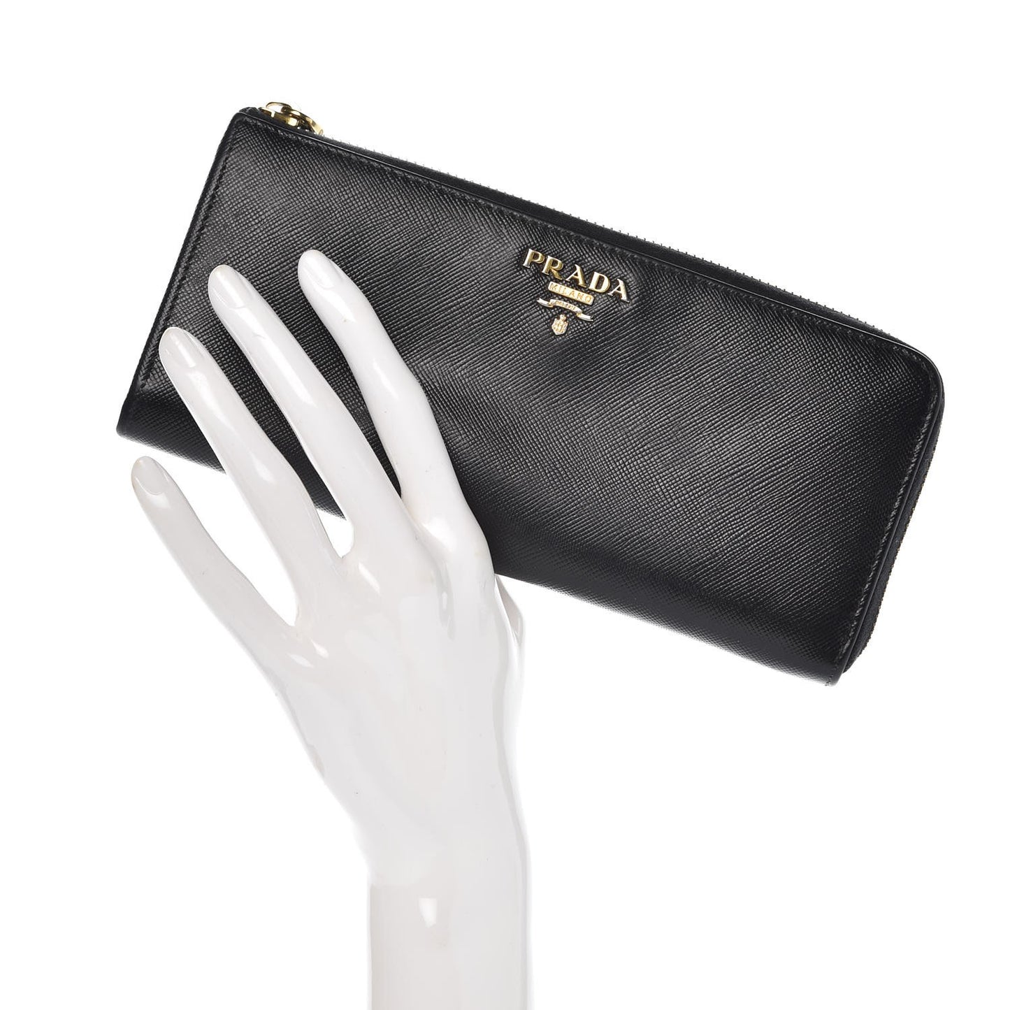 Saffiano Zip Around Wallet Black