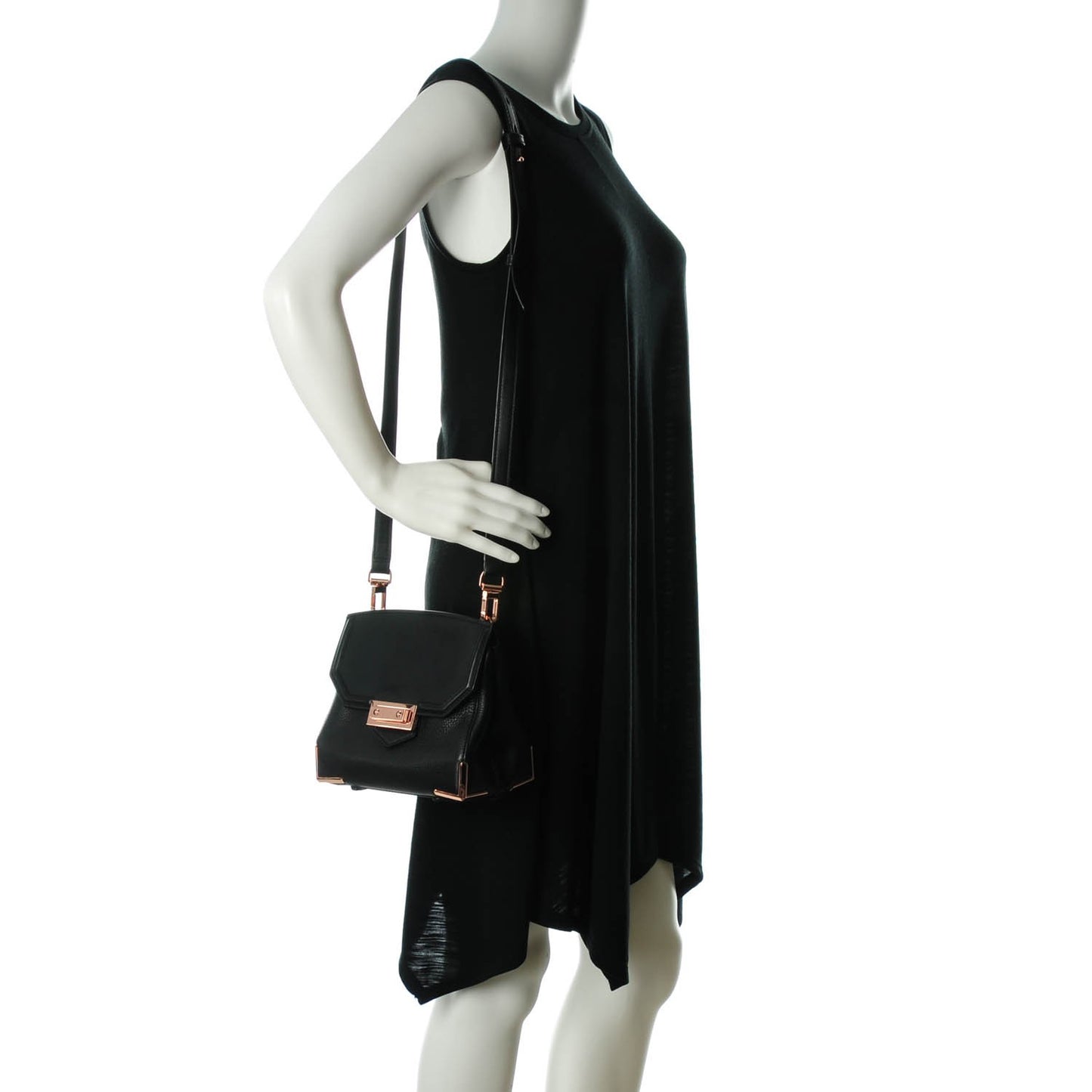 Calfskin Small Marion Soft Black Rose Gold Hardware