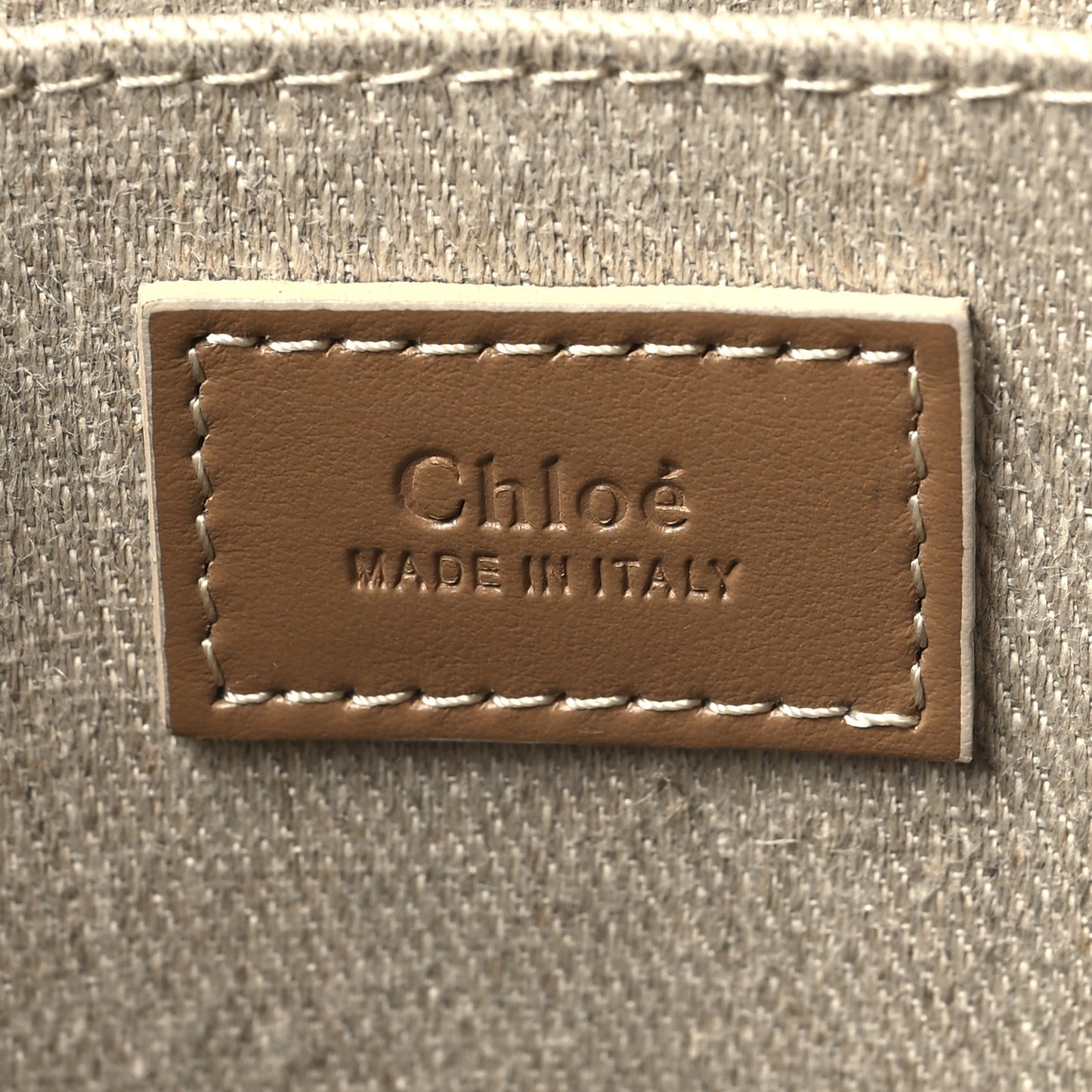 Linen Calfskin Medium Woody Ribbon Tote Blushy Beige