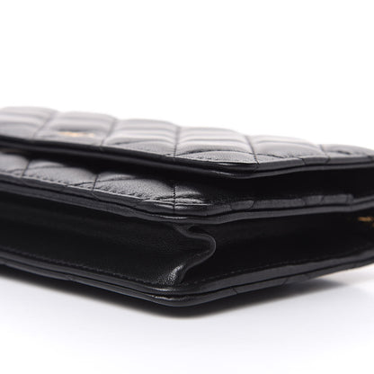 Chanel Lambskin Quilted Wallet On Chain WOC Black 10 of 10