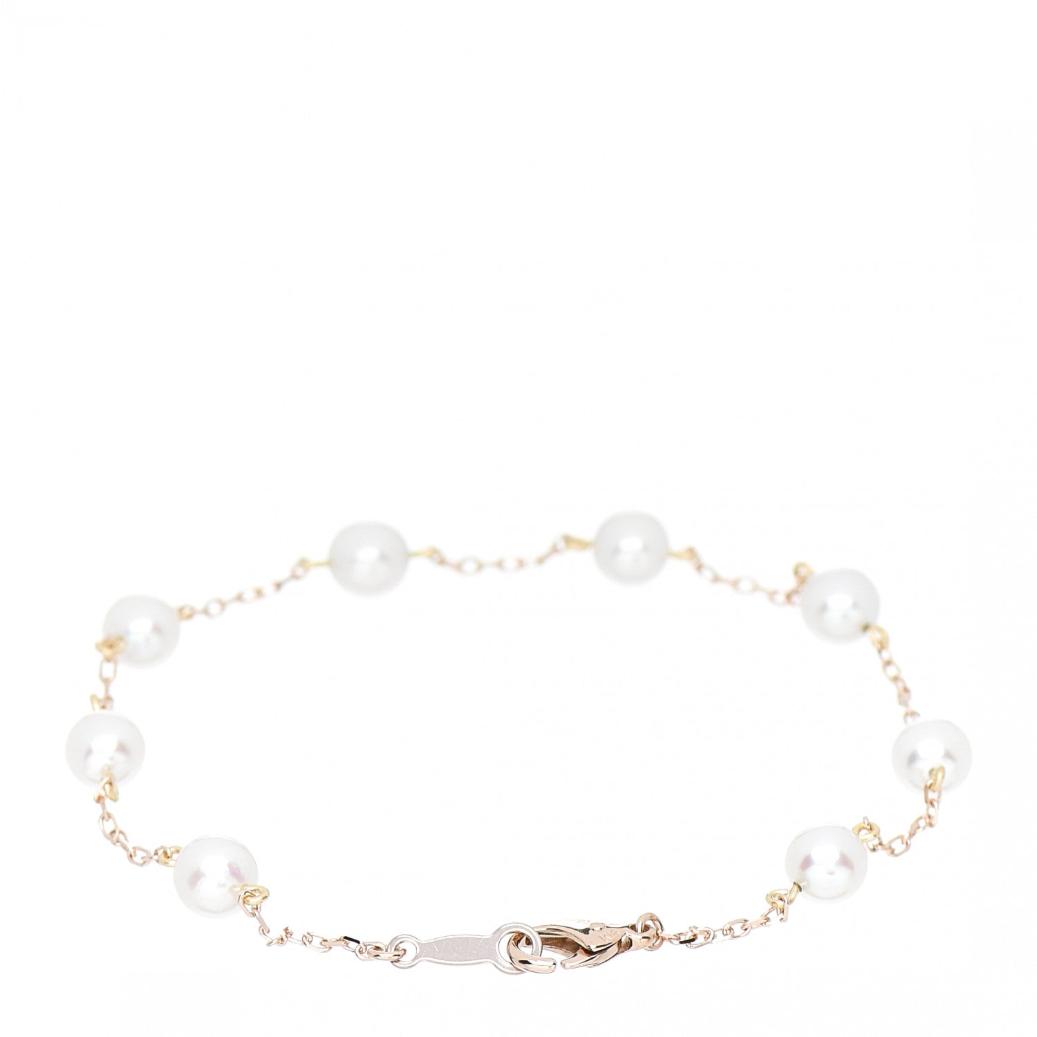 Mikimoto 18K Rose Gold Akoya Pearl 5-5.5mm Station Bracelet 2 of 3