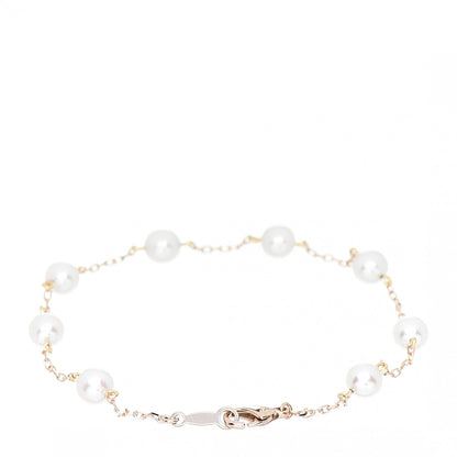 Mikimoto 18K Rose Gold Akoya Pearl 5-5.5mm Station Bracelet 2 of 3