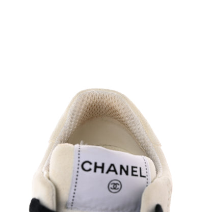 Chanel Suede Calfskin Logo Sneakers 39 Black White 14 of 16