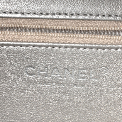 Chanel Metallic Caviar Quilted Large CC Filigree Vanity Case Silver 6 of 10