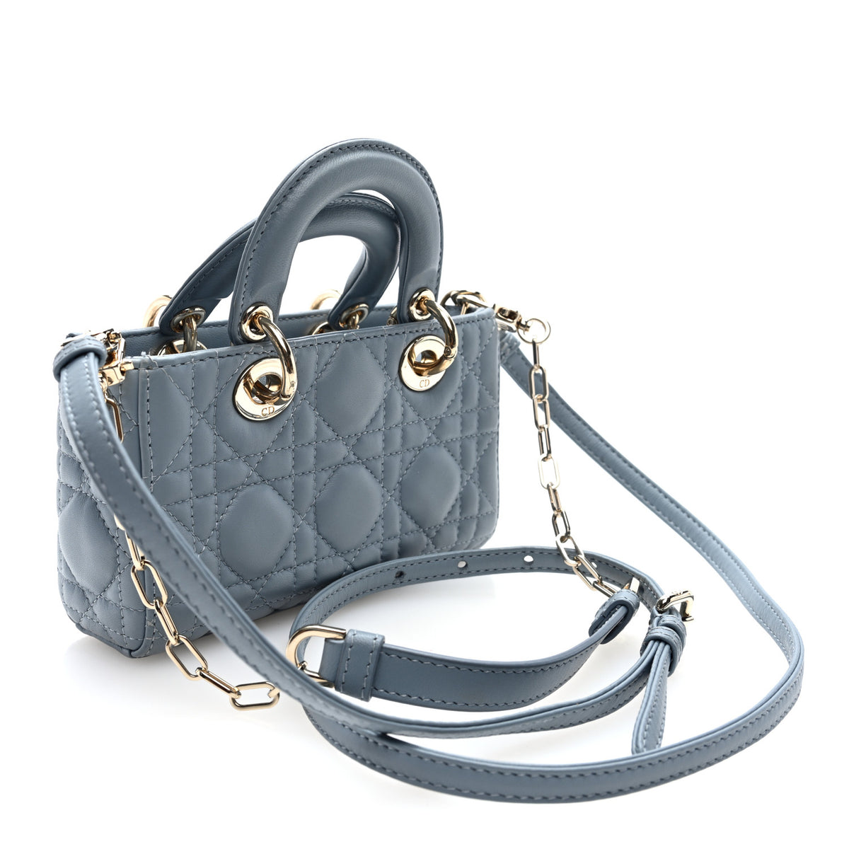 Christian Dior Lambskin Cannage Micro Lady D-Joy  Cloud Blue 2 of 9