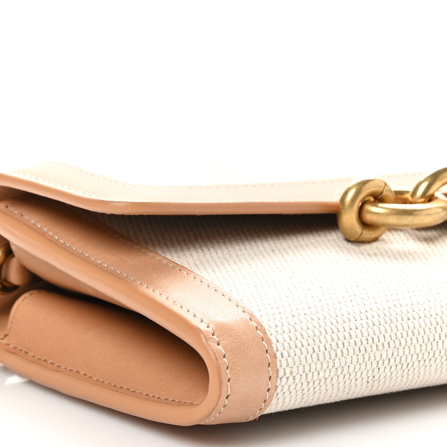 Calfskin Canvas Le Maillon Chain Wallet Tan