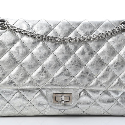 Chanel Metallic Aged Calfskin Quilted 2.55 Reissue 226 Flap Silver 8 of 12