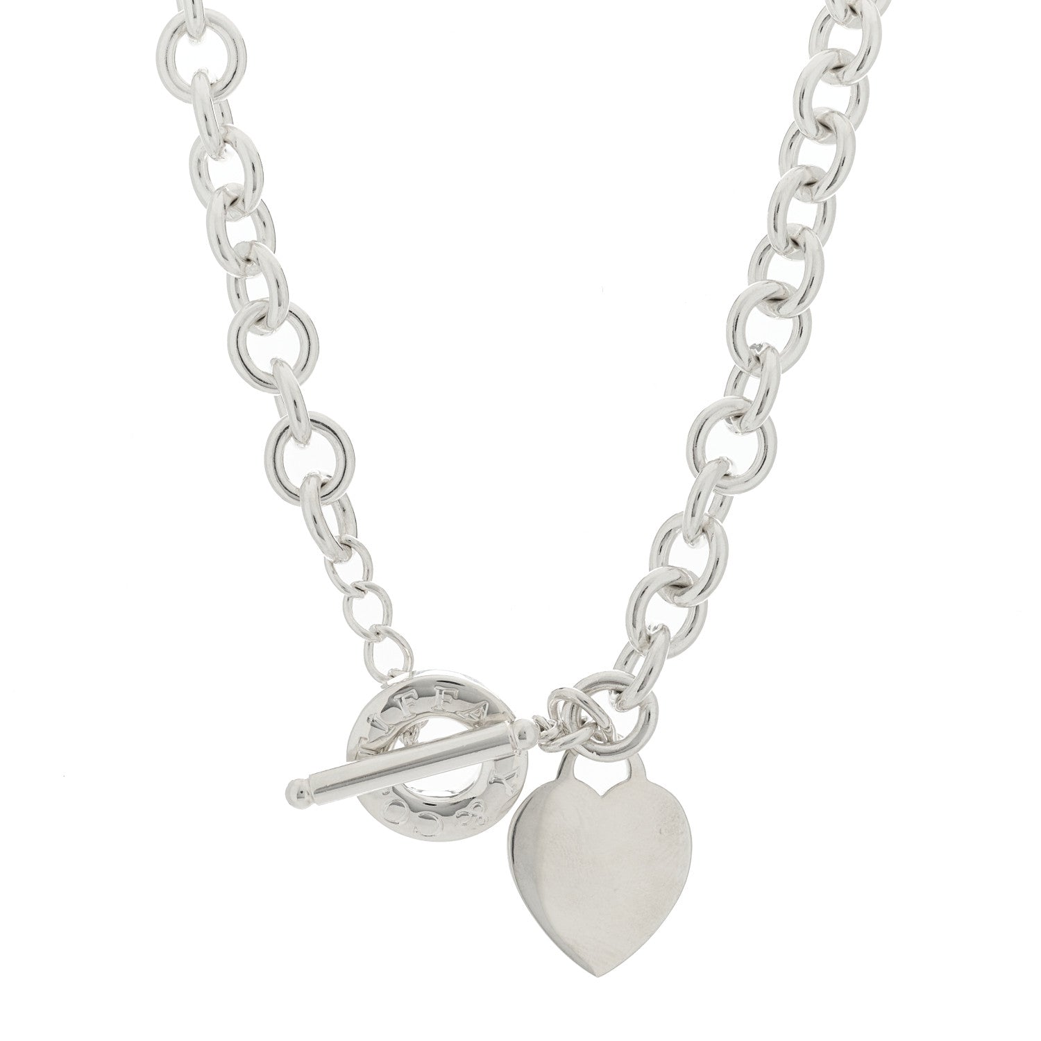 Tiffany Sterling Silver Heart Tag Toggle Necklace 1 of 4
