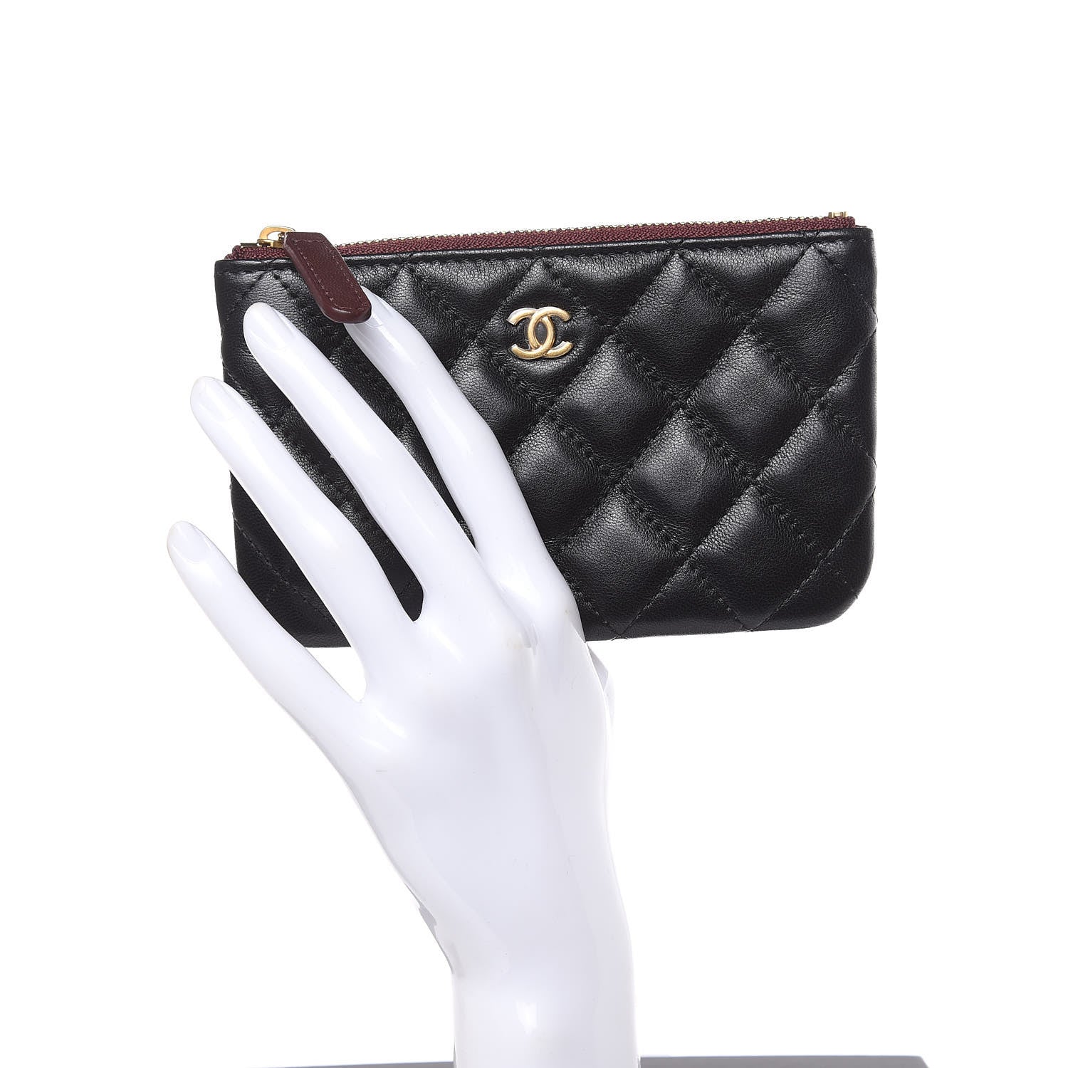 Chanel Lambskin Quilted Small Cosmetic Case Black 2 of 9