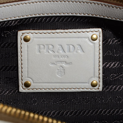 Prada Glace Calf Dome Satchel Talco 6 of 9