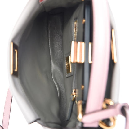 Fendi Nappa Colorblock Mini Peekaboo Iconic Satchel Grigio Perla Peonia Alga 6 of 10
