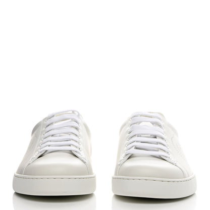 Gucci Calfskin Interlocking G Perforated Mens Ace Sneakers 9 White Grey Sky 2 of 11