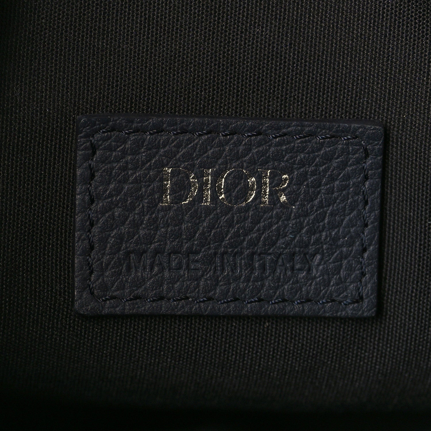 Christian Dior Grained Calfskin Mens Saddle Bag Navy Blue 6 of 12