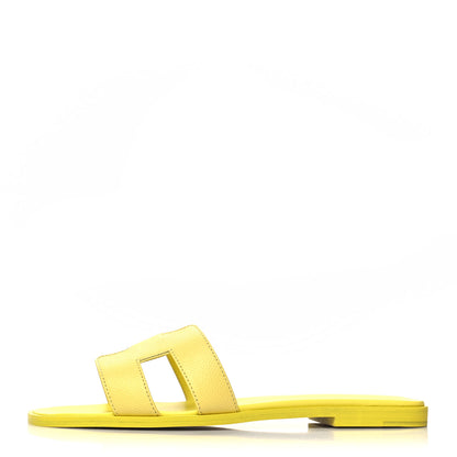 Hermes Epsom Oran Sandals 38.5 Jaune Pollen 1 of 9