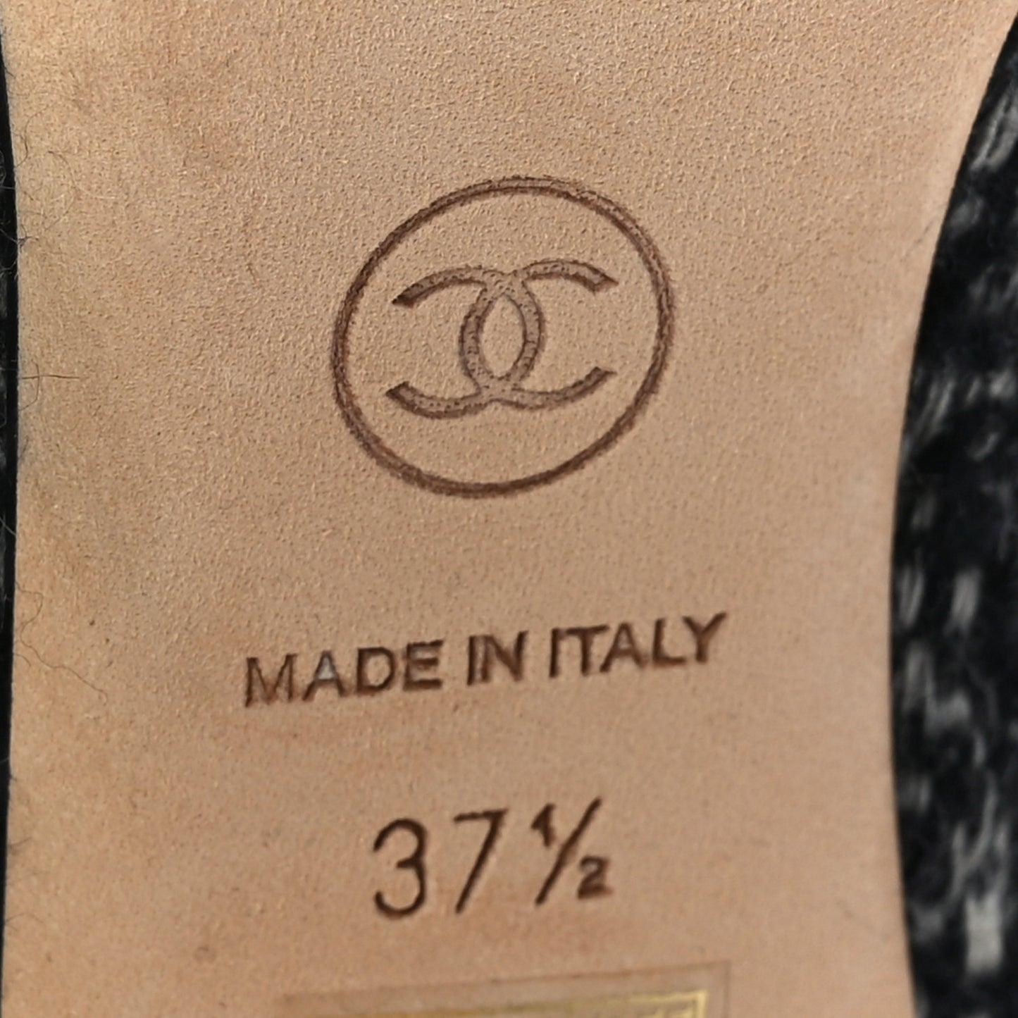 Tweed Camellia CC Pumps 37.5 Black