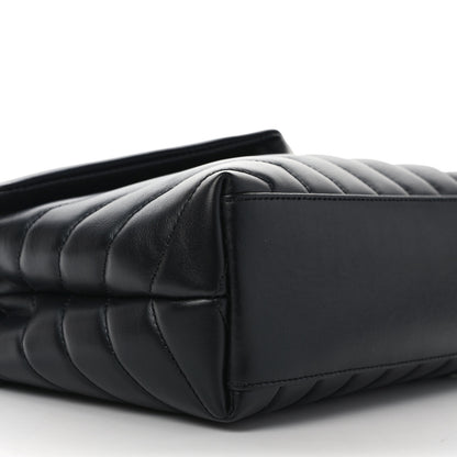Saint Laurent Calfskin Y Quilted Monogram Small Loulou Chain Satchel Black 8 of 10