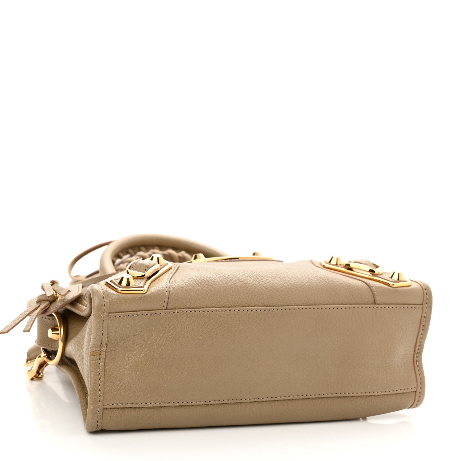 Balenciaga Chevre Gold Metallic Edge Hardware Mini City Beige Latte 4 of 10