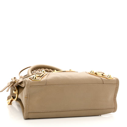 Balenciaga Chevre Gold Metallic Edge Hardware Mini City Beige Latte 4 of 10