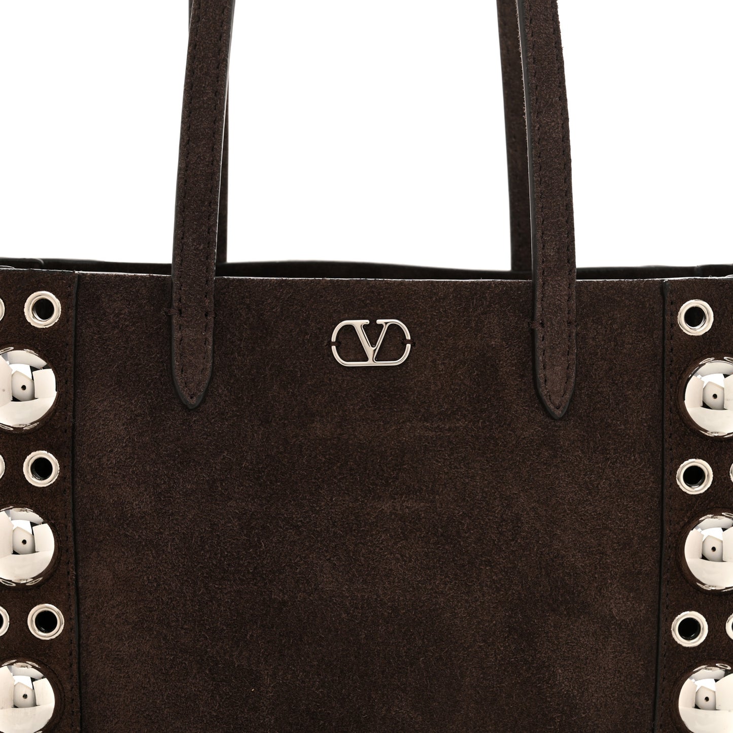 Suede Studded Mini Nellcote Shopping Tote Brown