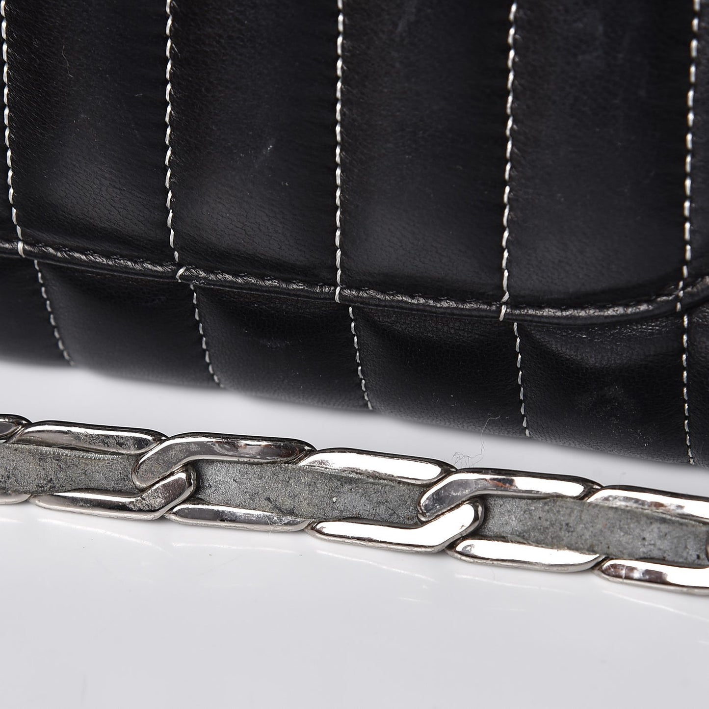 Lambskin Vertical Quilted Mademoiselle Small Camera Case Black