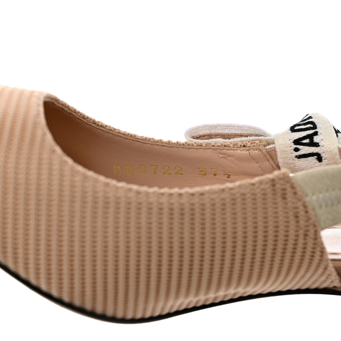 Technical Canvas Ribbon J Adior Slingback 65mm Pumps 37.5 Powder Nude