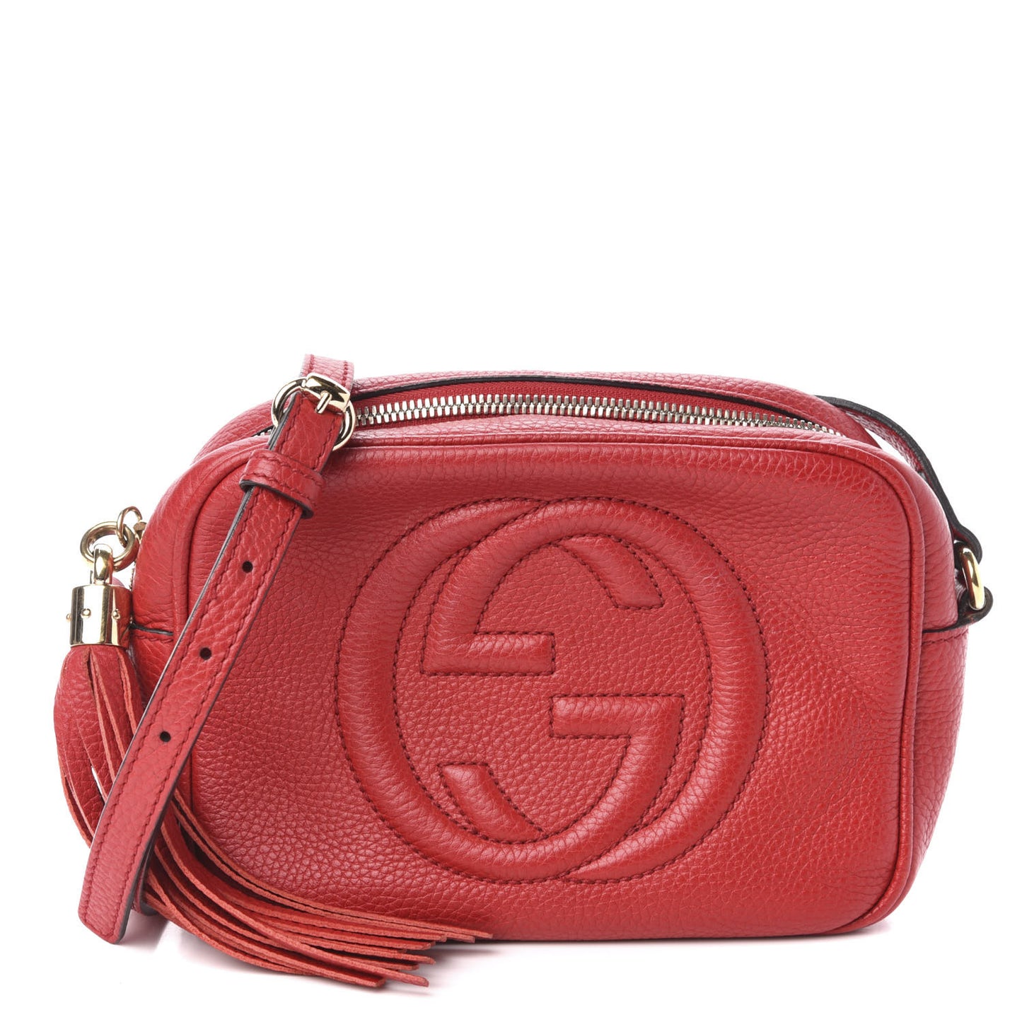 Pebbled Calfskin Small Soho Disco Bag Tabasco Red