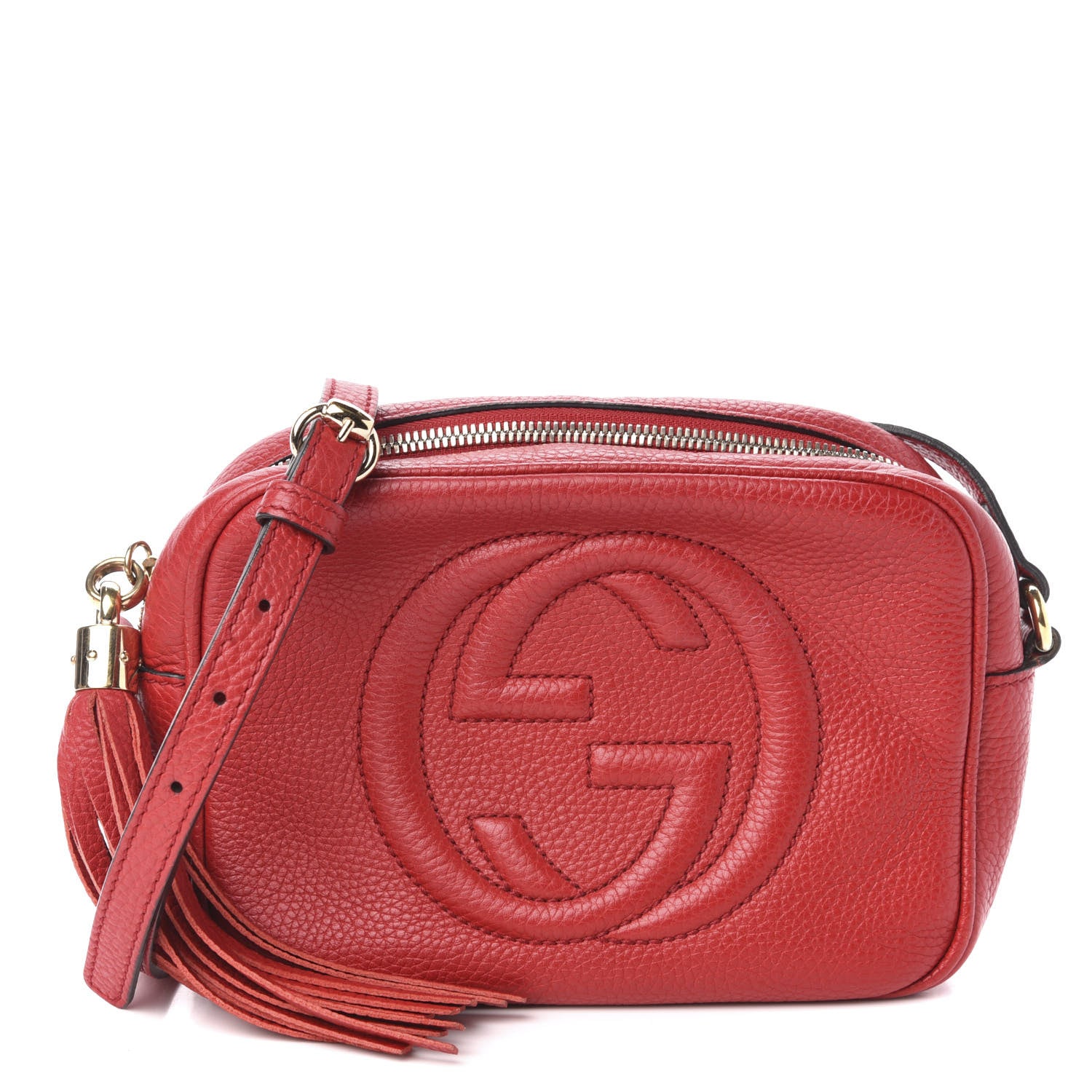Gucci Pebbled Calfskin Small Soho Disco Bag Tabasco Red 1 of 21