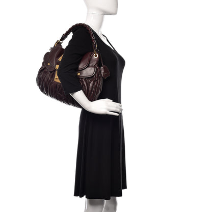 Miu Miu Nappa Matelasse Coffer Hobo Prugna 2 of 12