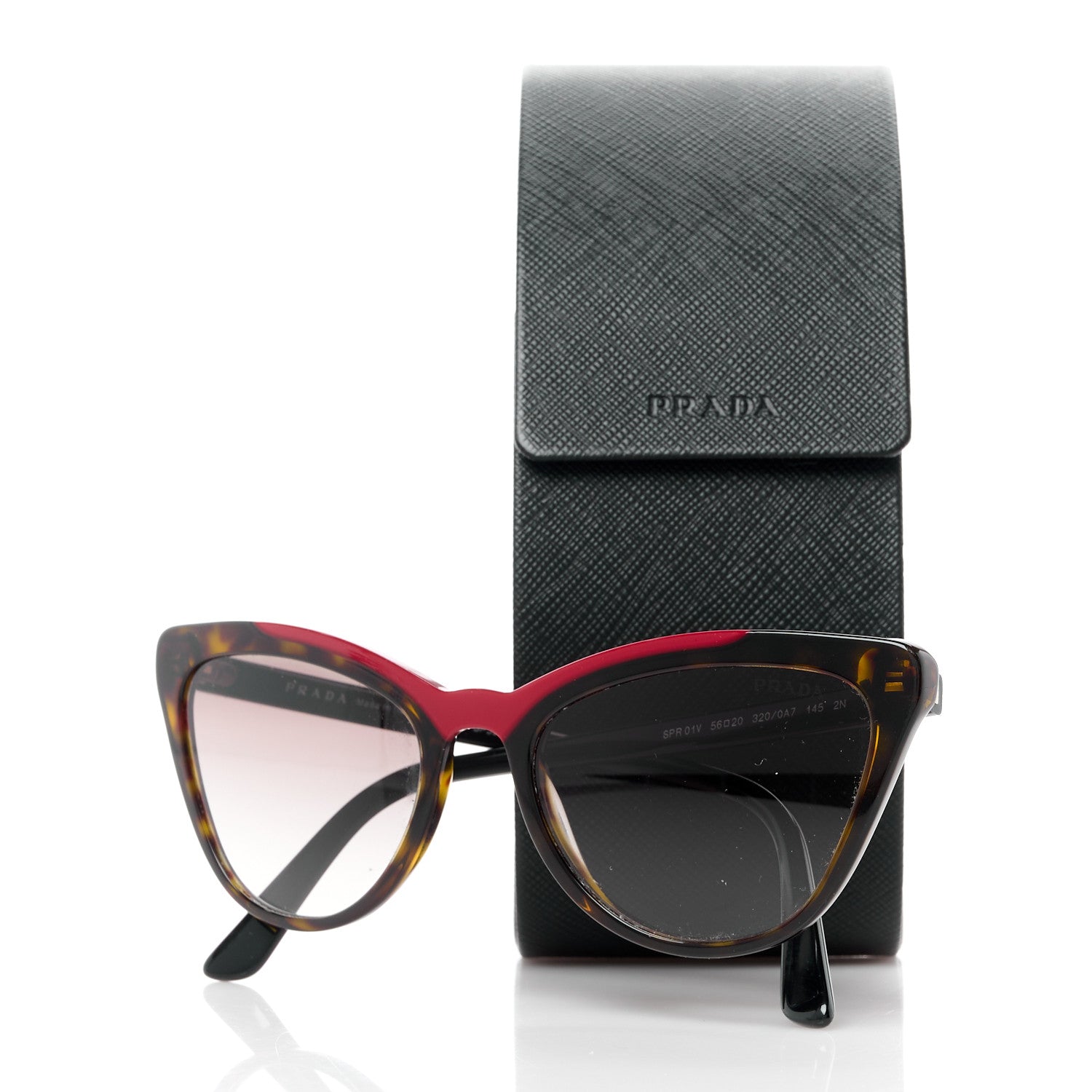 Prada Acetate Cat Eye Sunglasses SPR 01V Tortoise Red 8 of 8