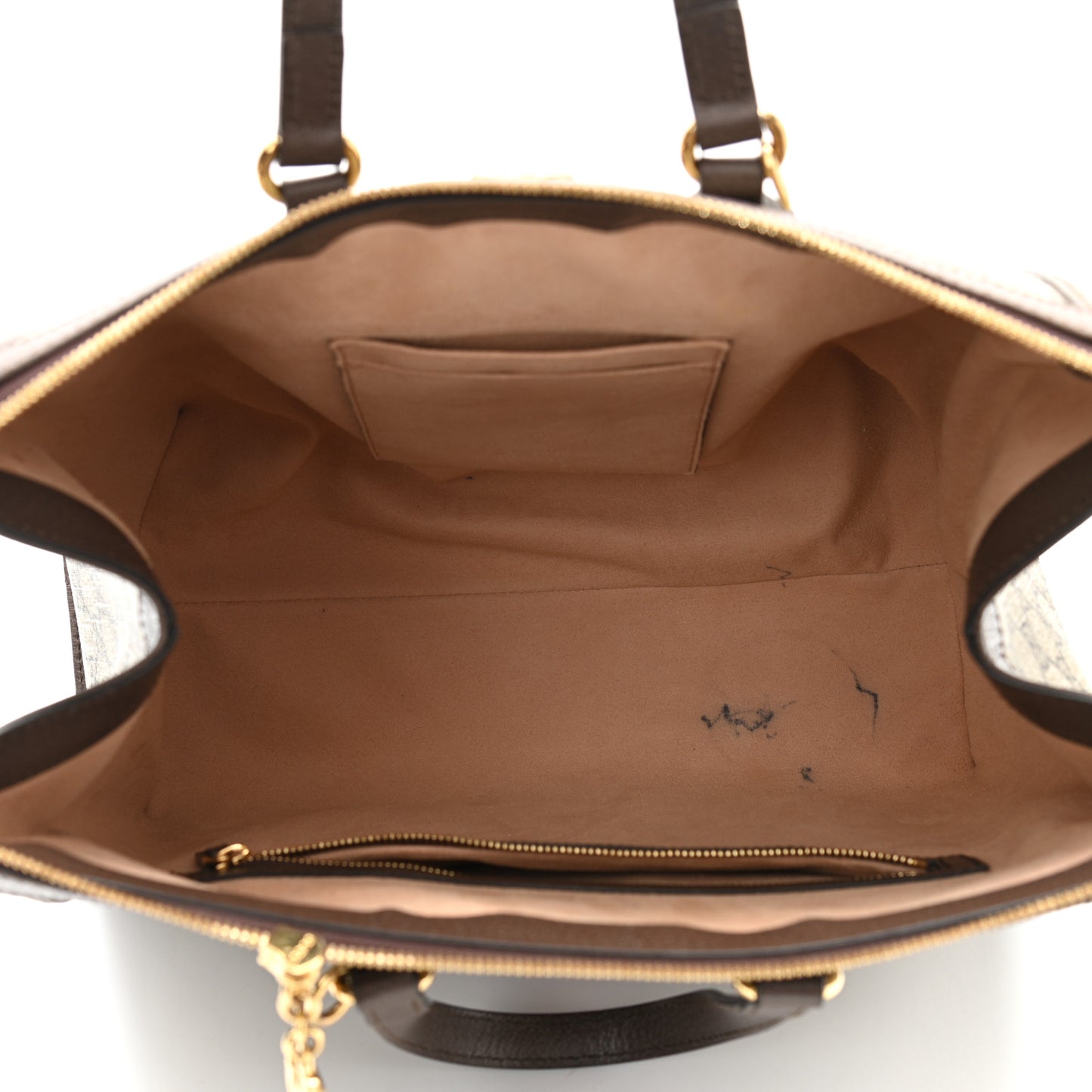 GG Supreme Monogram Web Medium Ophidia Tote Bag Brown