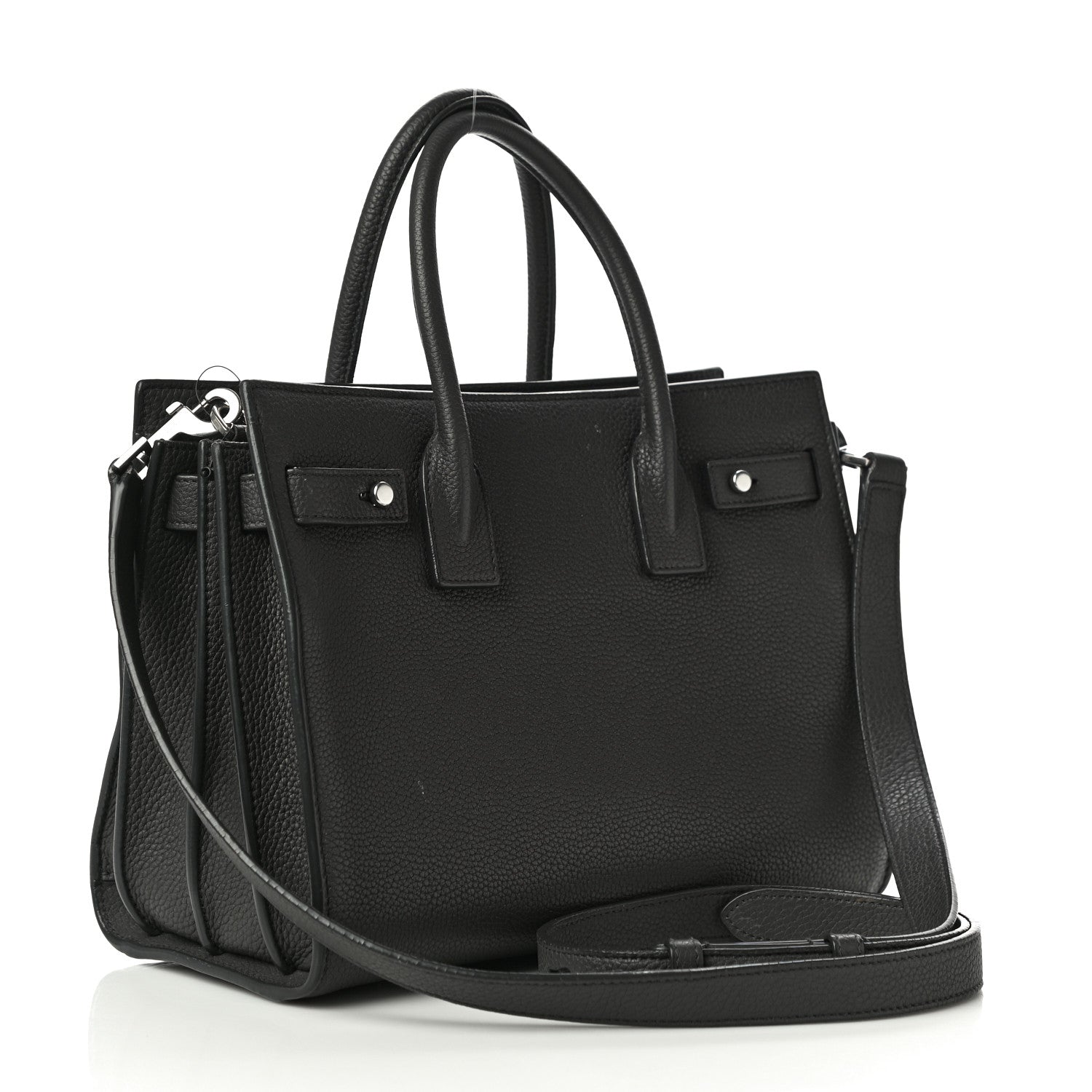 Saint Laurent Grained Calfskin Baby Sac De Jour Souple Asphalt 3 of 9
