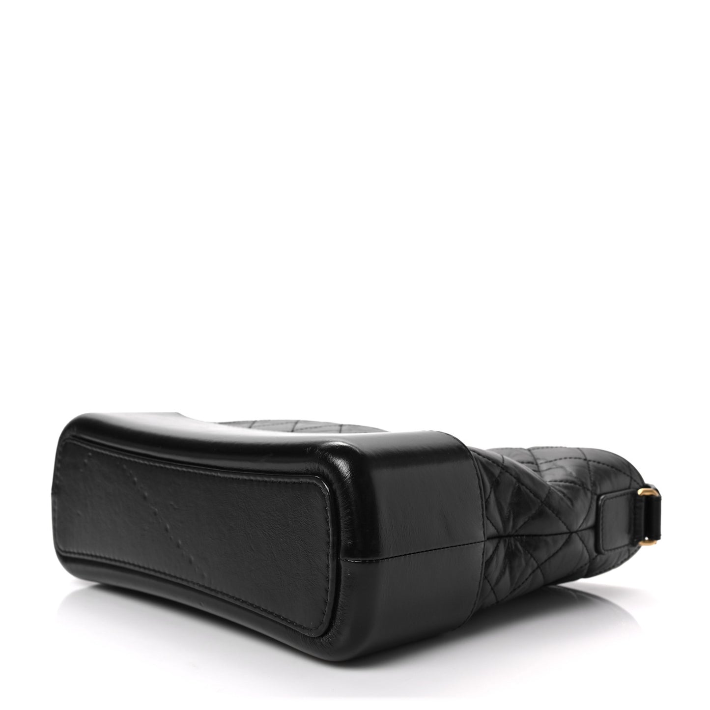 Aged Calfskin Quilted Medium Gabrielle Hobo Black
