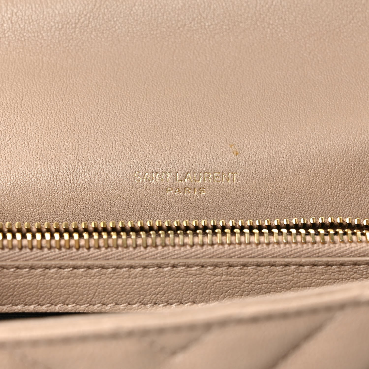 Saint Laurent Sheepskin Matelasse Chevron Monogram Medium College Bag Dark Beige 6 of 10