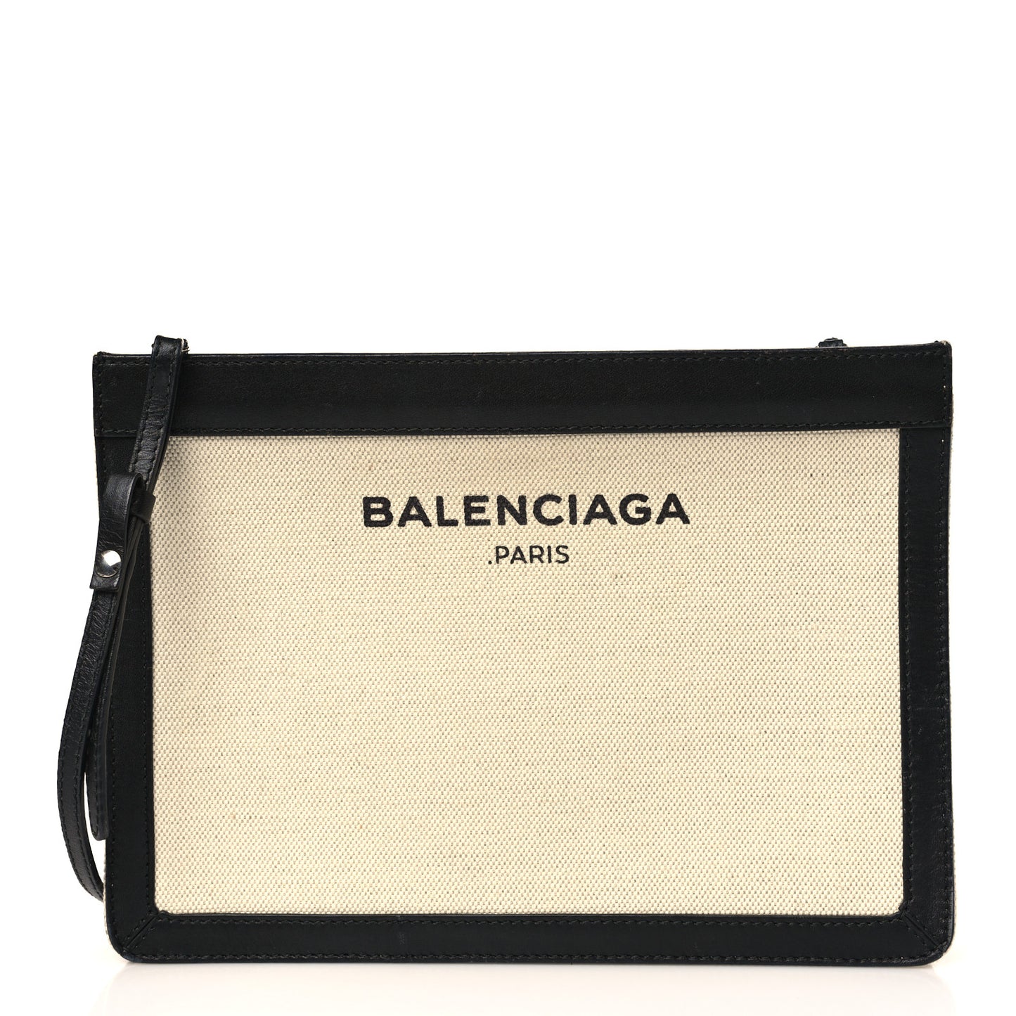 Cotton Canvas Pochette Crossbody Bag Black