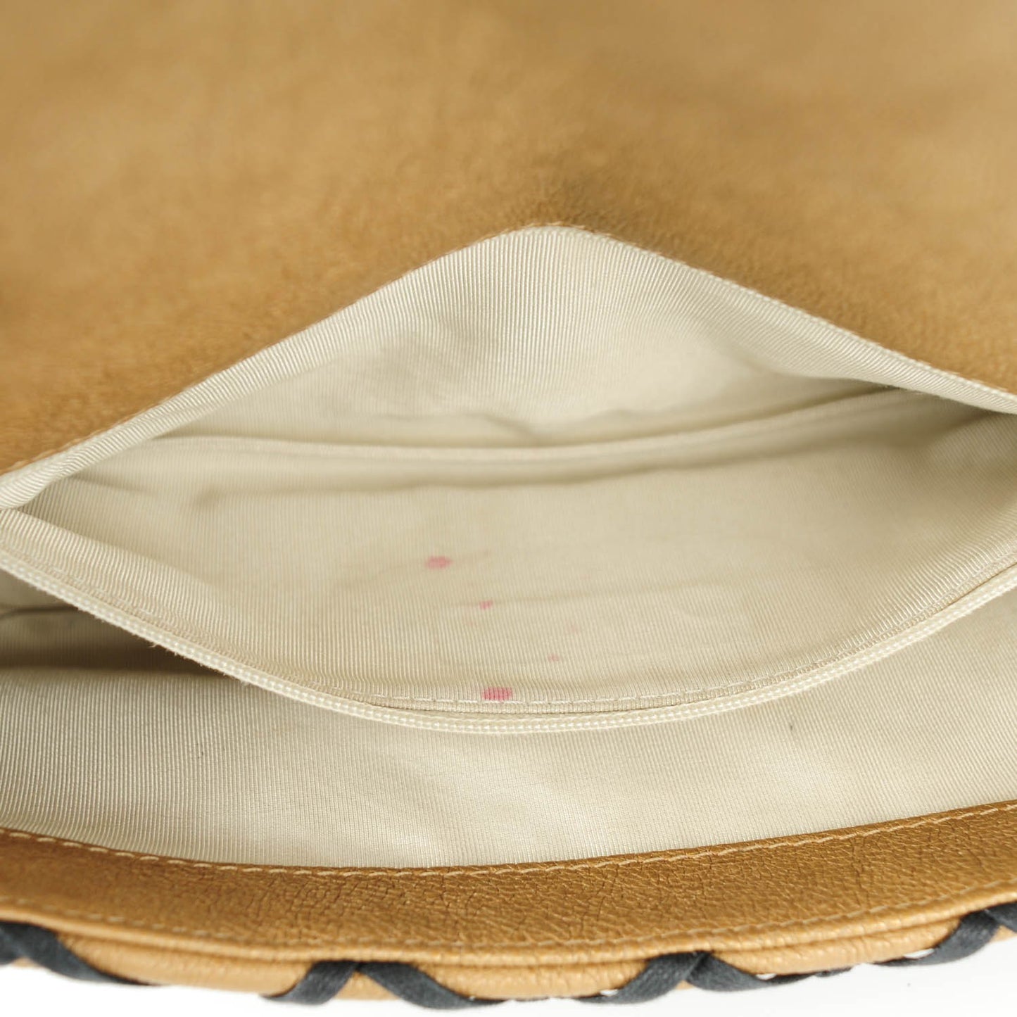 Calfskin Small Canebiers Net Flap Dark Gold