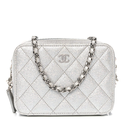 Chanel Metallic Caviar Quilted Camera Bag Silver 1 of 12