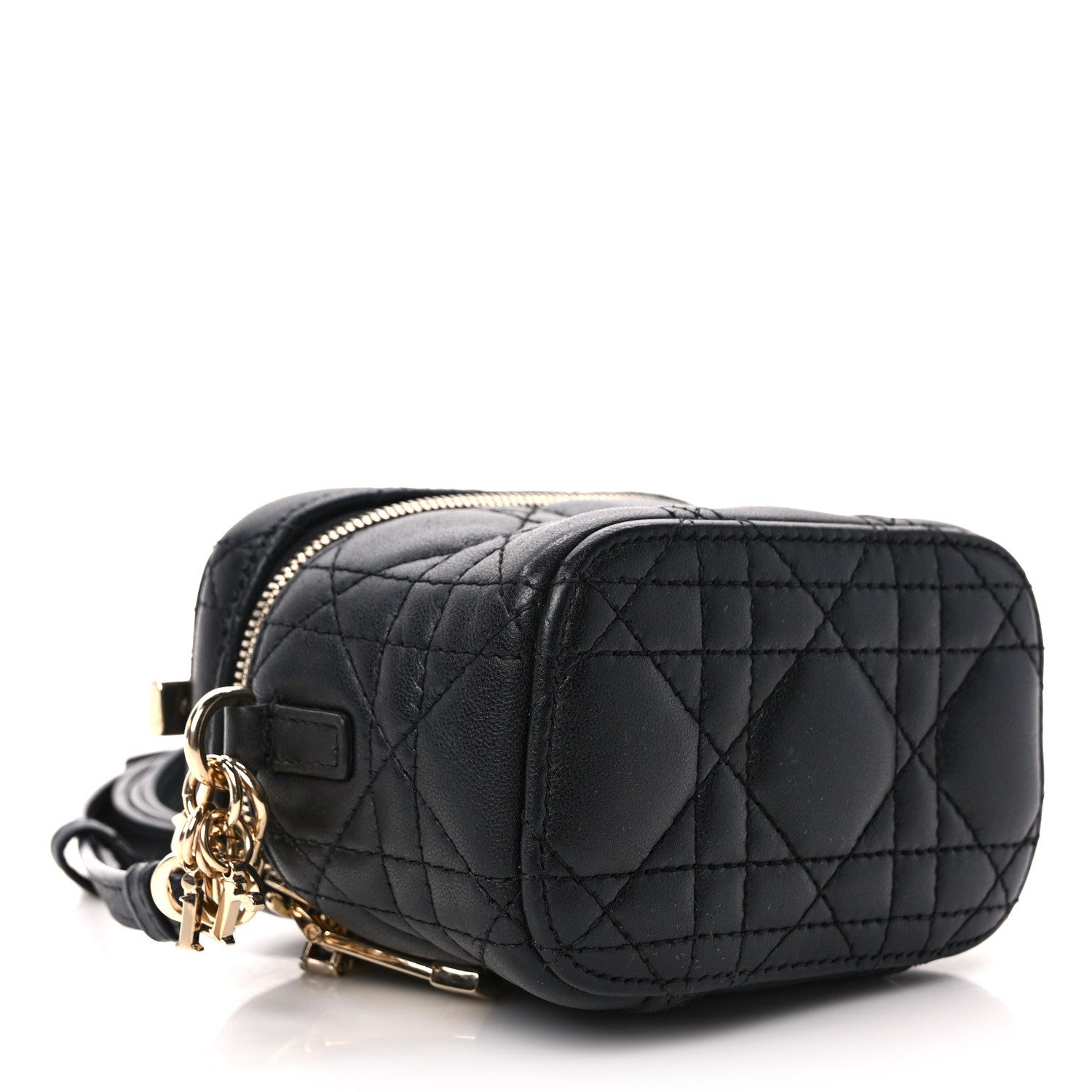 Christian Dior Lambskin Cannage Micro Lady Dior Vanity Case Black 4 of 9