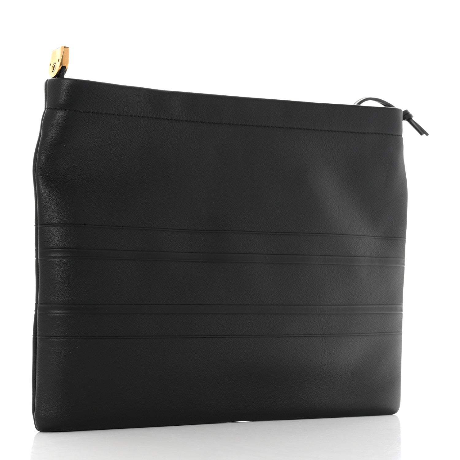Christian Dior Calfskin Medium Diordouble Zip Pouch Black 3 of 7