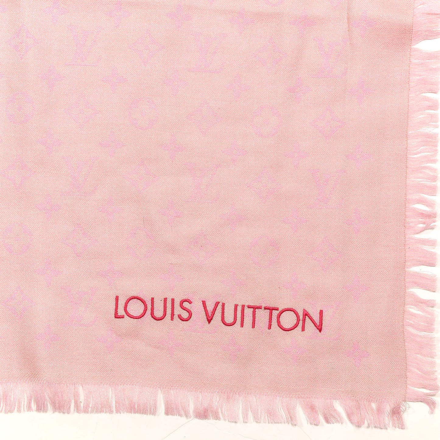 Silk Wool Monogram So LV Stole Blush