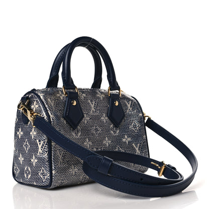 Louis Vuitton Monoglam Speedy Bandouliere 20 Blue 2 of 8