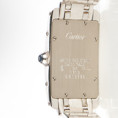 Cartier 18K White Gold Diamond Bezel 19mm Tank Americaine Quartz Watch 6 of 10