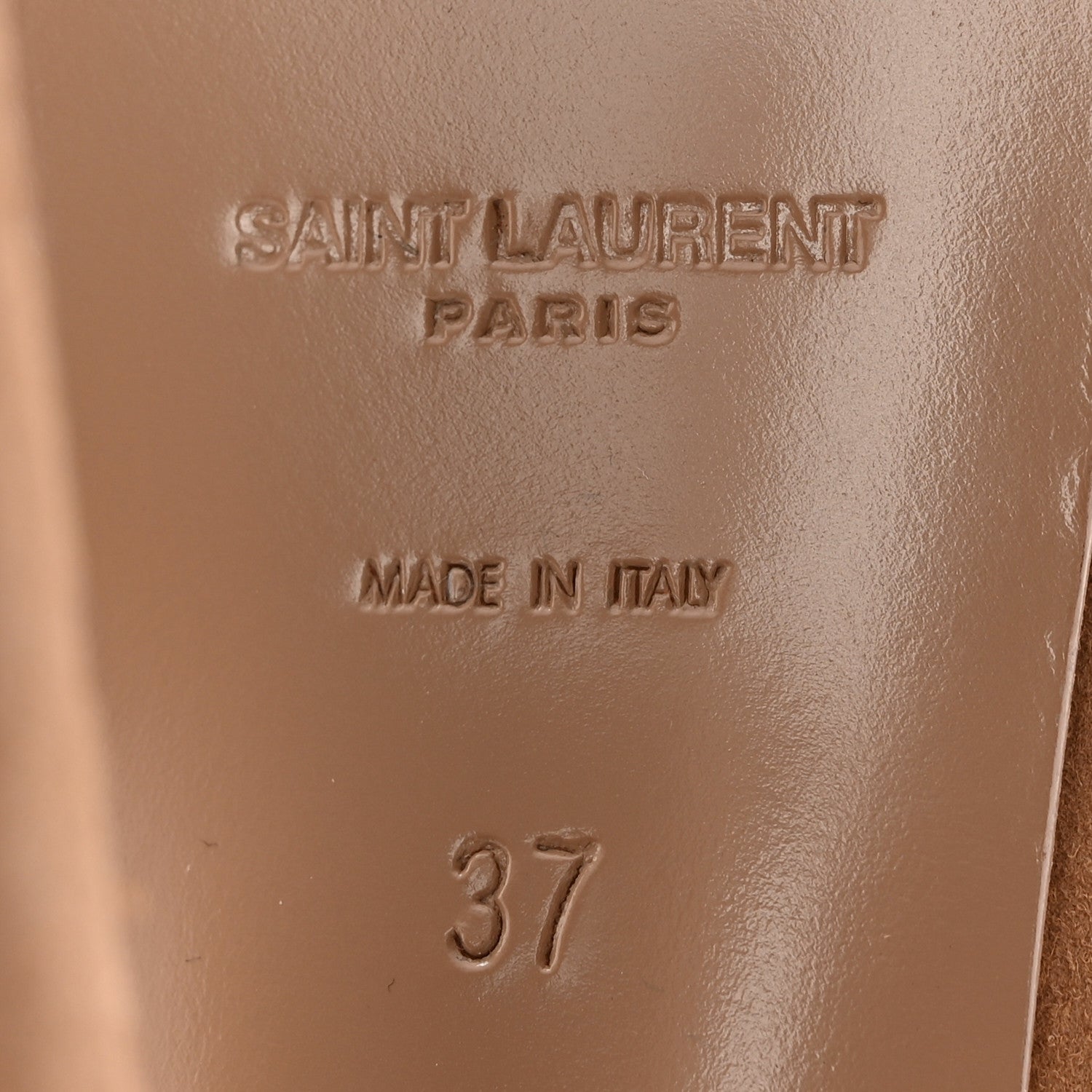 Saint Laurent Kid Scamosciato Tribute 105 Lace Up Platform Sandals 37 Beige 6 of 13