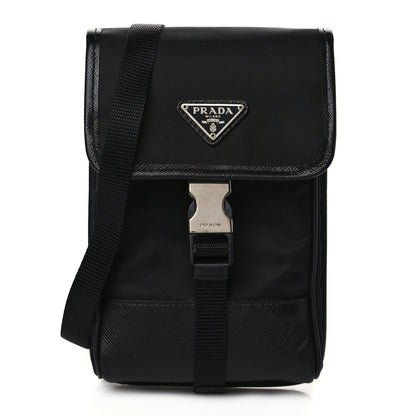 Prada Tessuto Nylon Saffiano Phone Case Crossbody Black 1 of 10