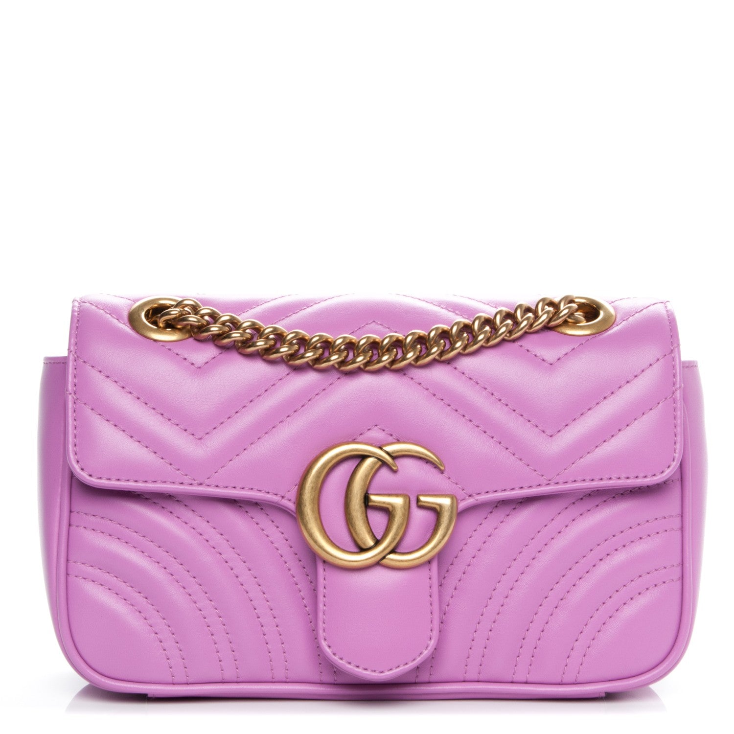 Gucci Calfskin Matelasse Mini GG Marmont Shoulder Bag Candy Mousse 1 of 6