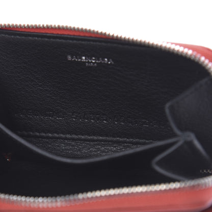 Balenciaga Calfskin Political Campaign Logo Zip Around Card Holder Vivid Red 7 of 8