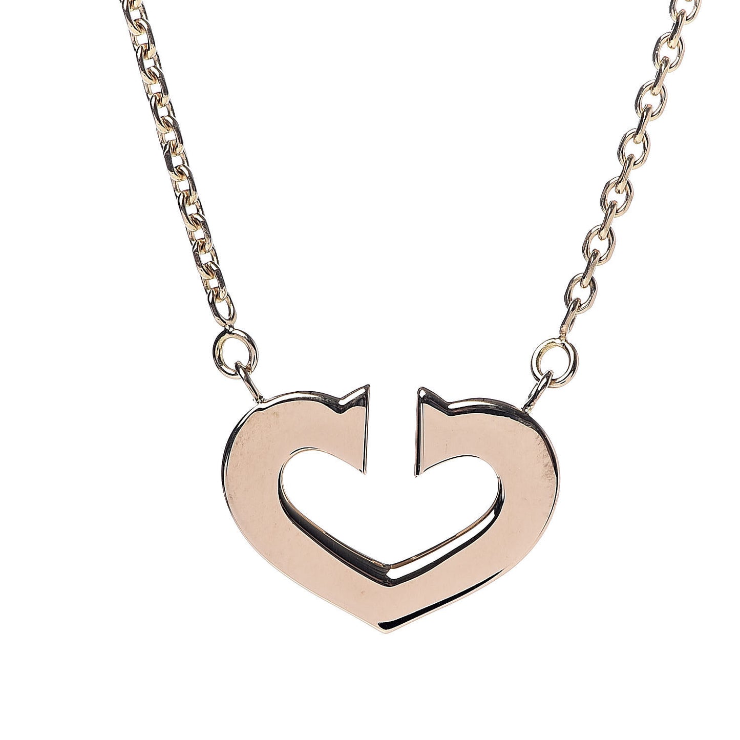 CARTIER 18K Yellow Gold Medium Hearts and Symbols Necklace
